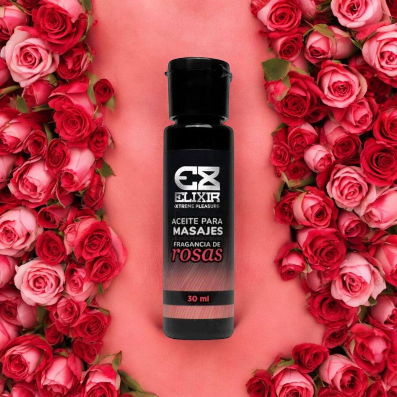 Aceite Para Masajes Rosas 30 ml Elixir - IntimoX SexShop