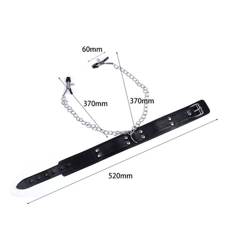 COLLAR CON PEZONERAS SADO - IntimoX SexShop