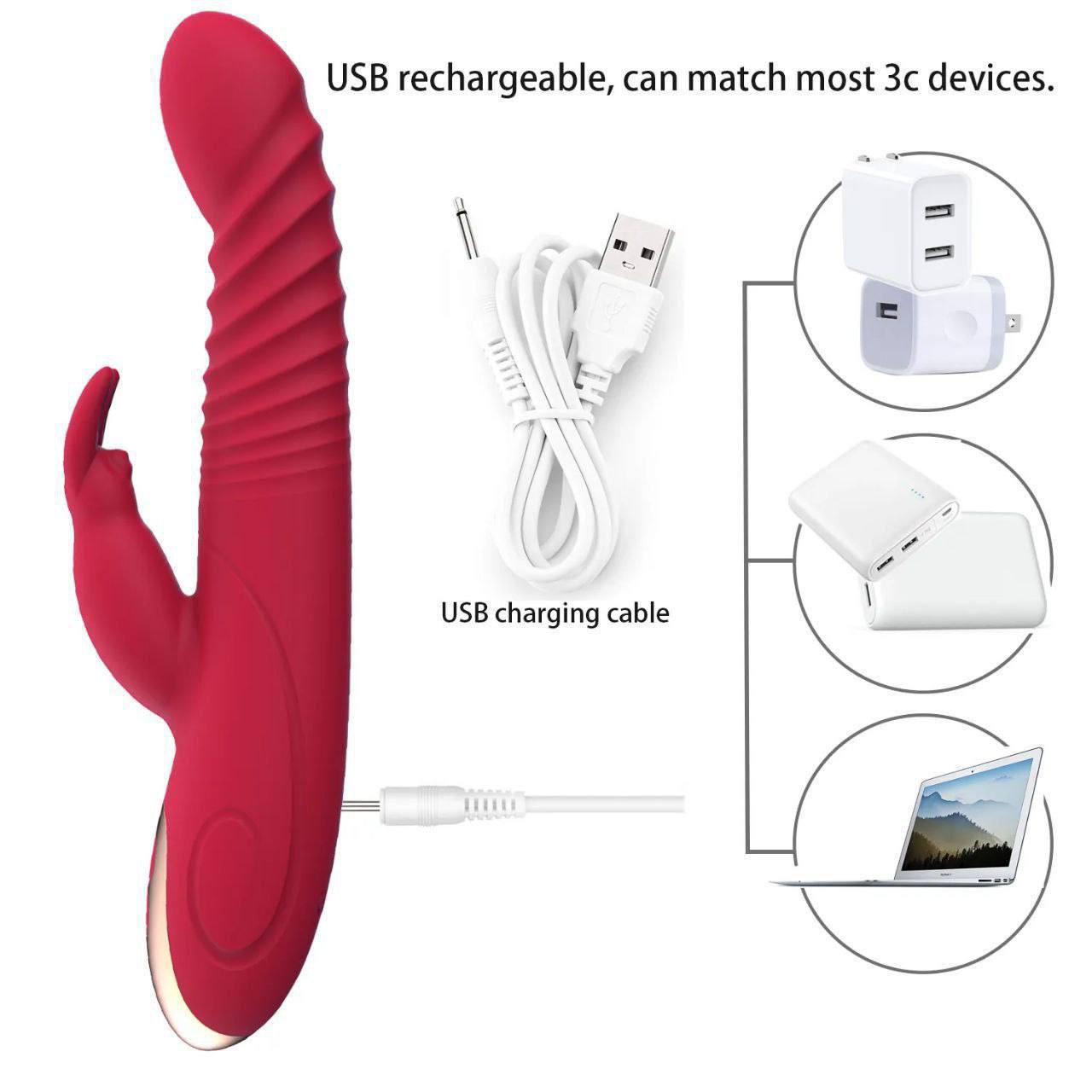 Purple Dildo vibrador telescopico tipo rabbit - IntimoX SexShop