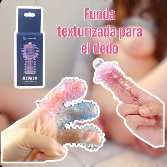 Funda texturizada para el dedo con perla estimulante
