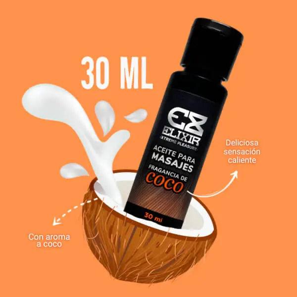Aceite Para Masajes Coco 30 ml Elixir - IntimoX SexShop
