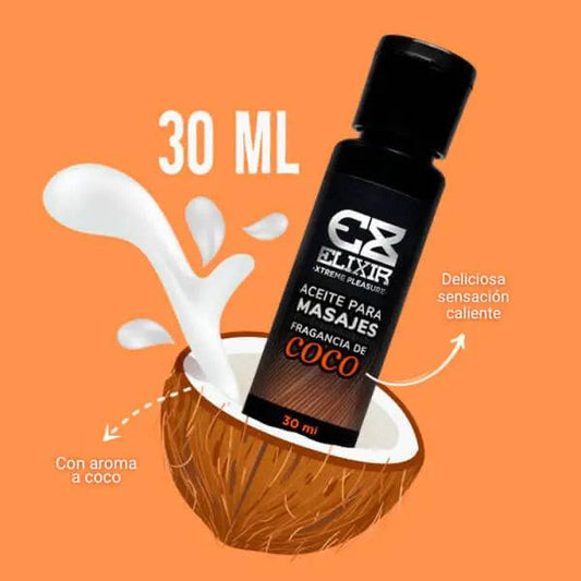 Aceite Para Masajes Coco 30 ml Elixir - IntimoX SexShop