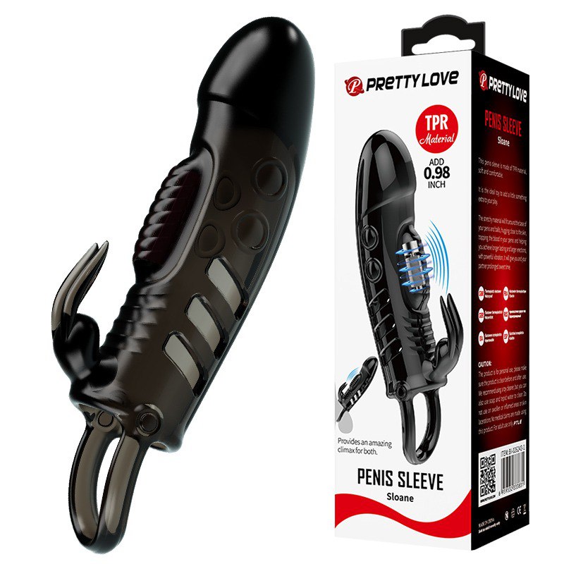 Sloane Extensión para Pene con Estimulador Punto G Negro