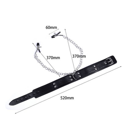 COLLAR CON PEZONERAS SADO - IntimoX SexShop