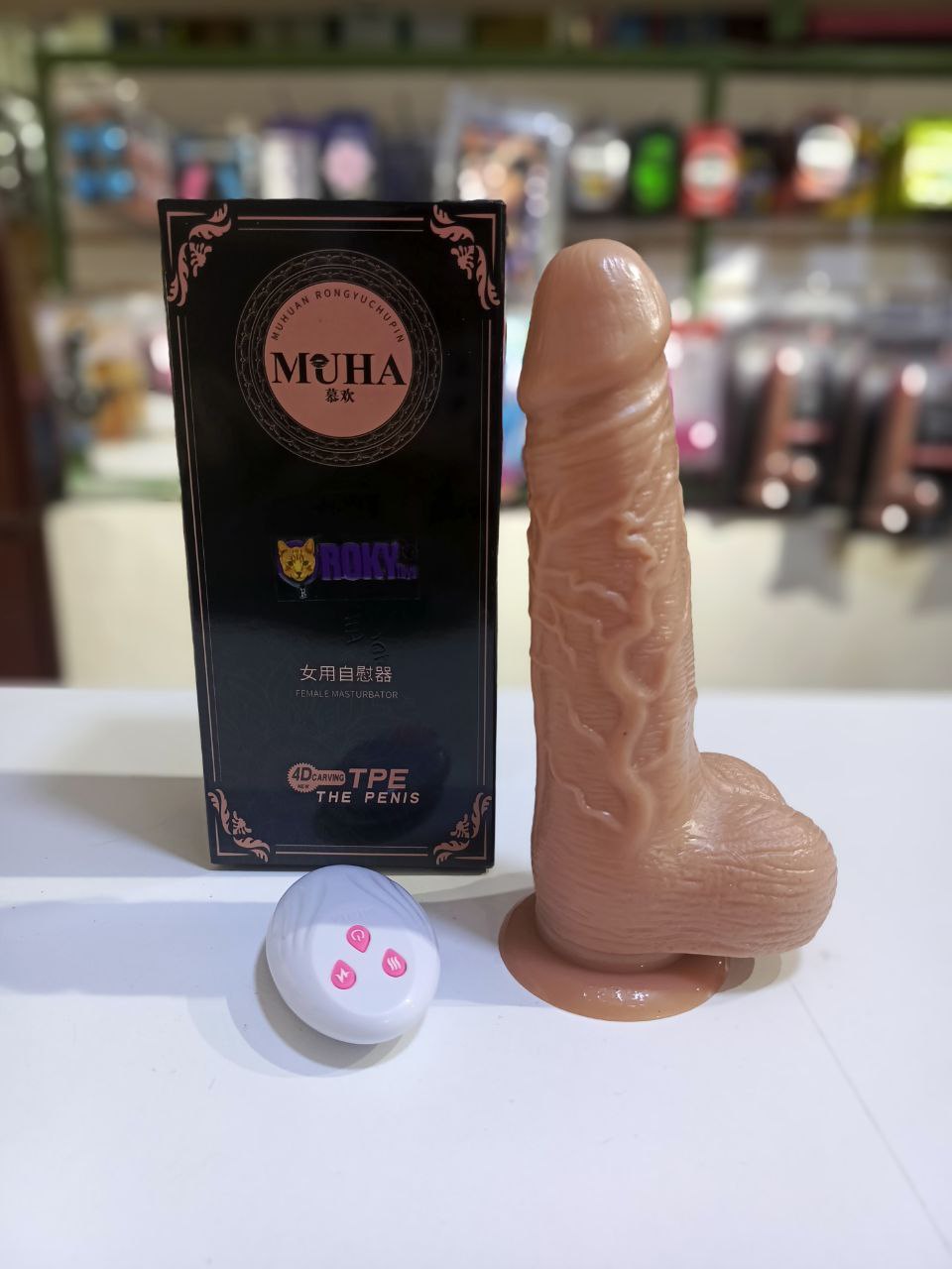 Dildo Vibratorio y Rotatorio con Control Felix Muha