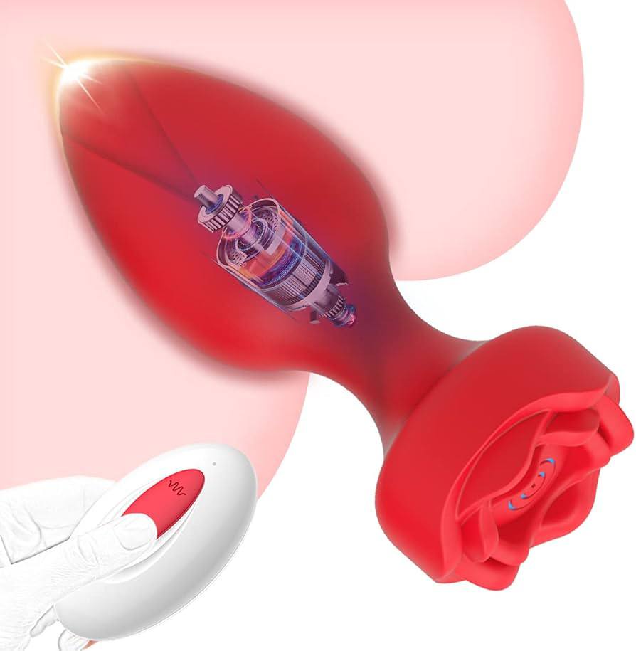 Plug anal vibratorio de silicona rose - IntimoX SexShop