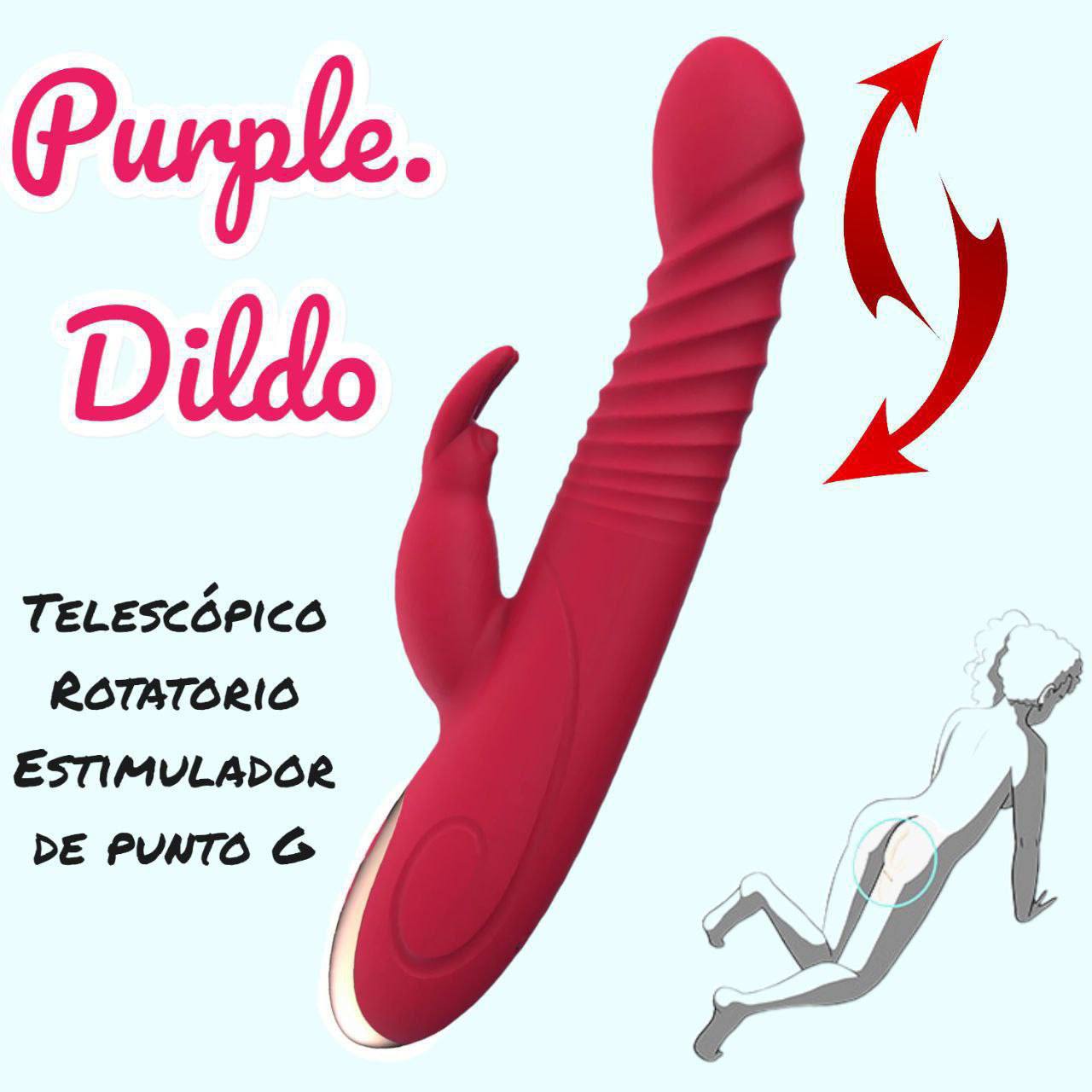 Purple Dildo vibrador telescopico tipo rabbit - IntimoX SexShop