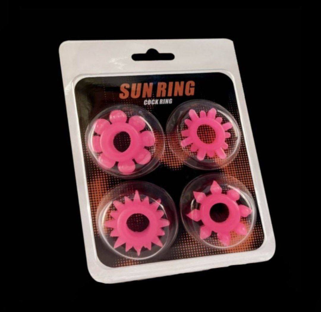 Pack de 4 Anillos para el Pene Sun Ring Retardantes y Estimuladores