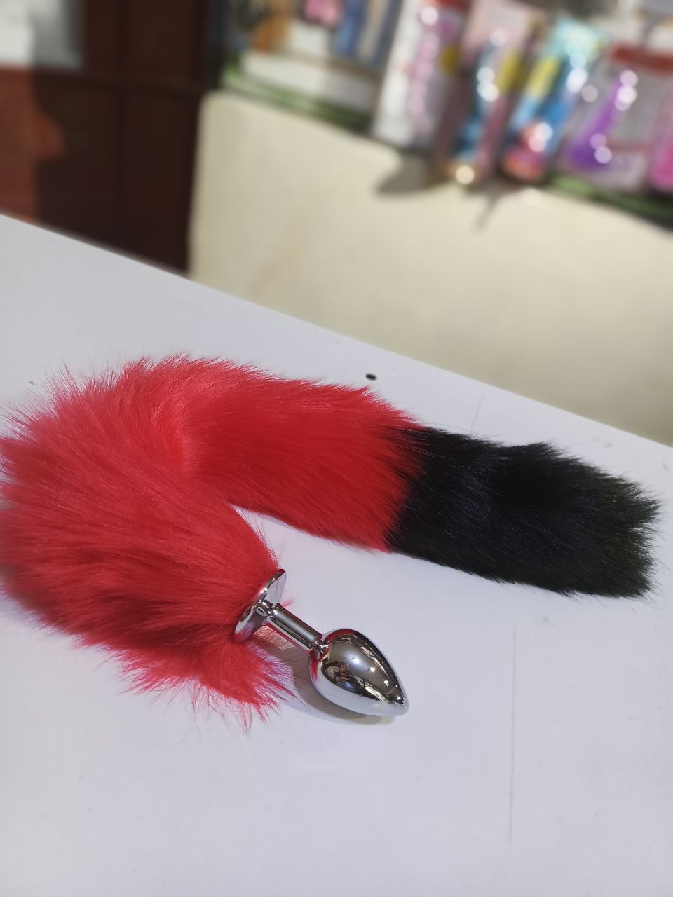 Plug Anal con Cola Bicolor Talla S
