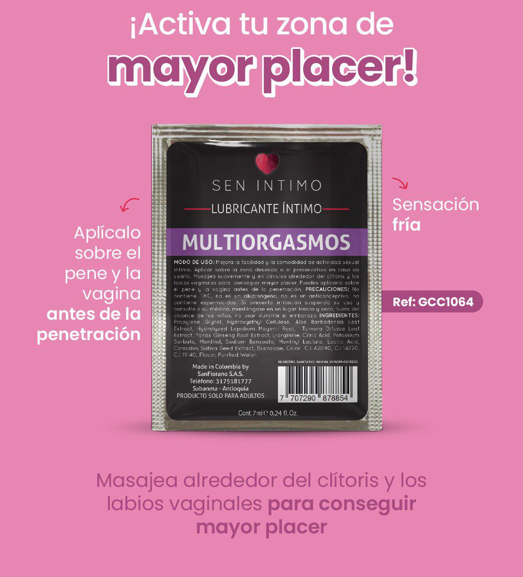 Lubricante Íntimo Sen Íntimo Electrizante Multiorgasmos x 5 ml Ecu