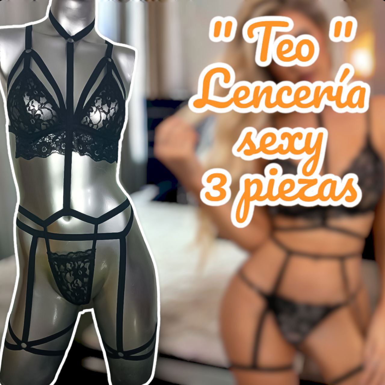 "Teo" lencería sensual 3 piezas - IntimoX SexShop